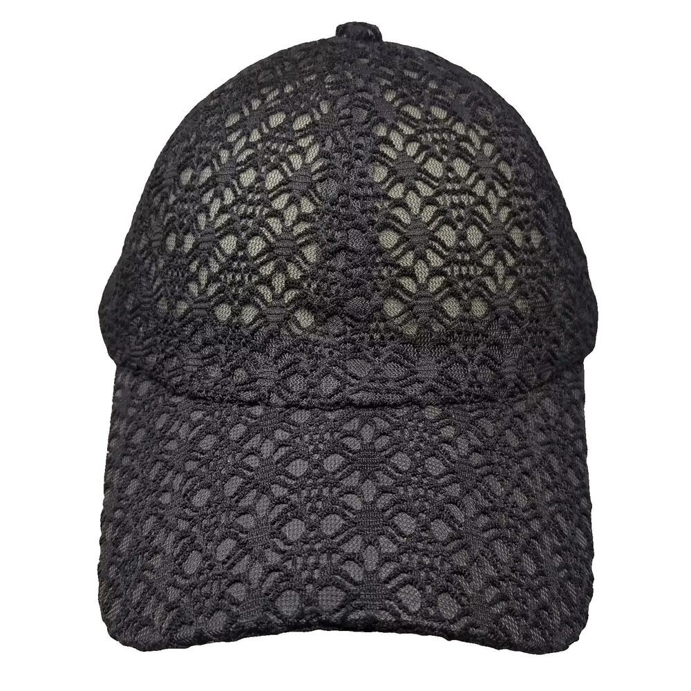 Do Everything in Love Baseball Cap Black Lace Floral Slideback OS Hat Polyester